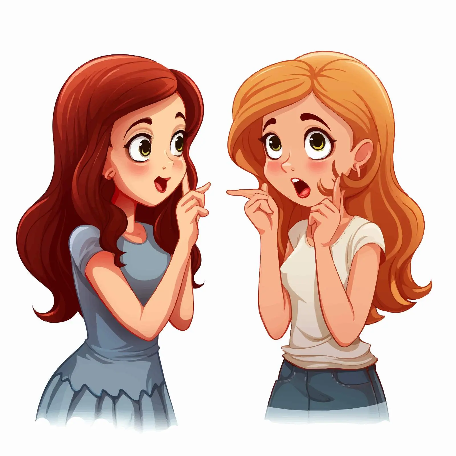 Girls Gossiping Illustration on White Background — free download from Dotvec