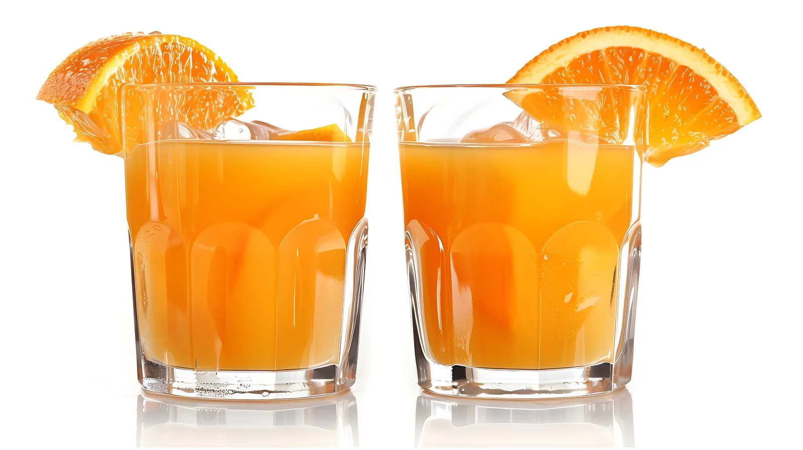 Orange Juice Glasses on White Background — free download from Dotvec