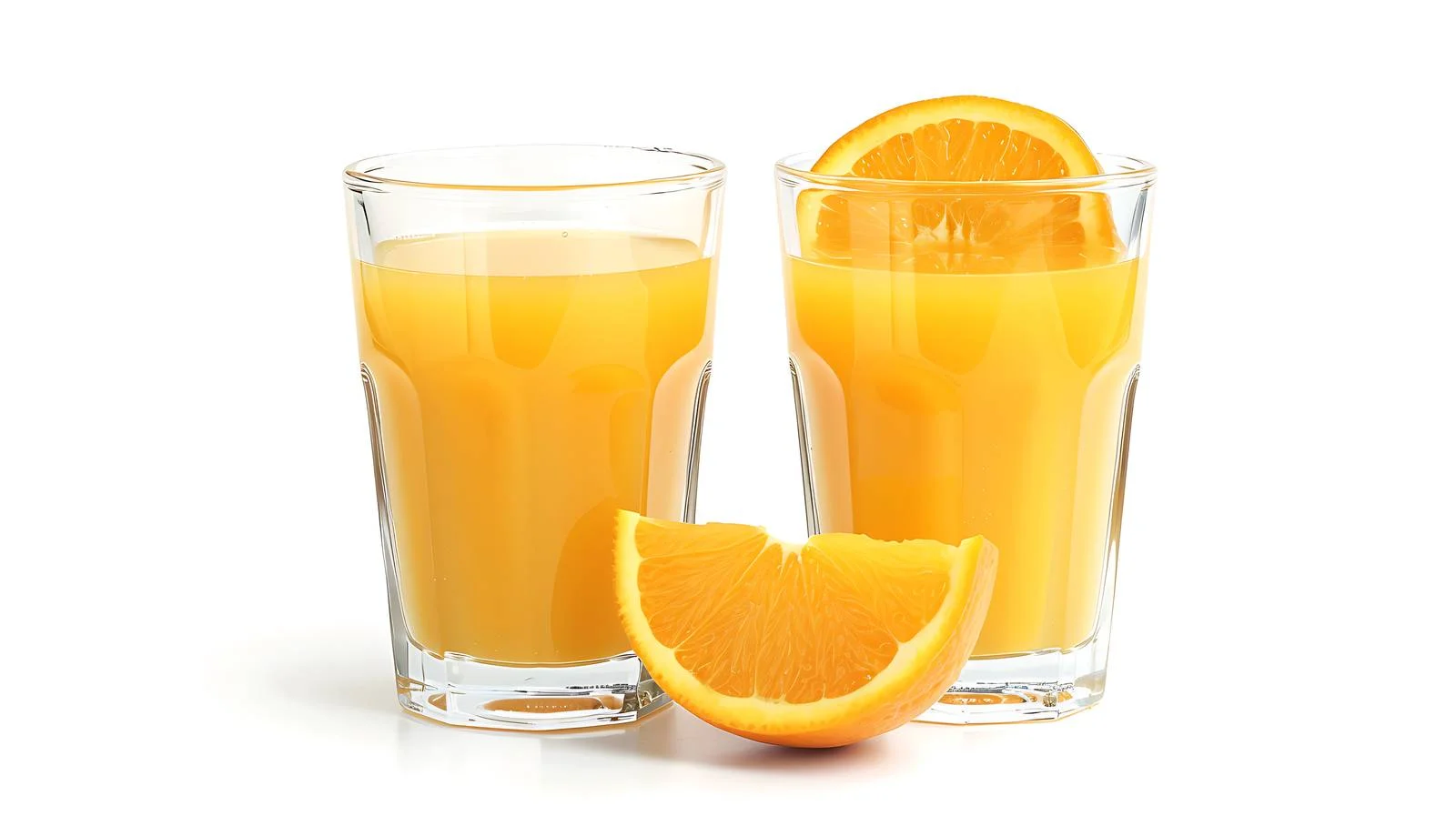 Refreshing Orange Juice Glasses on White — free download from Dotvec