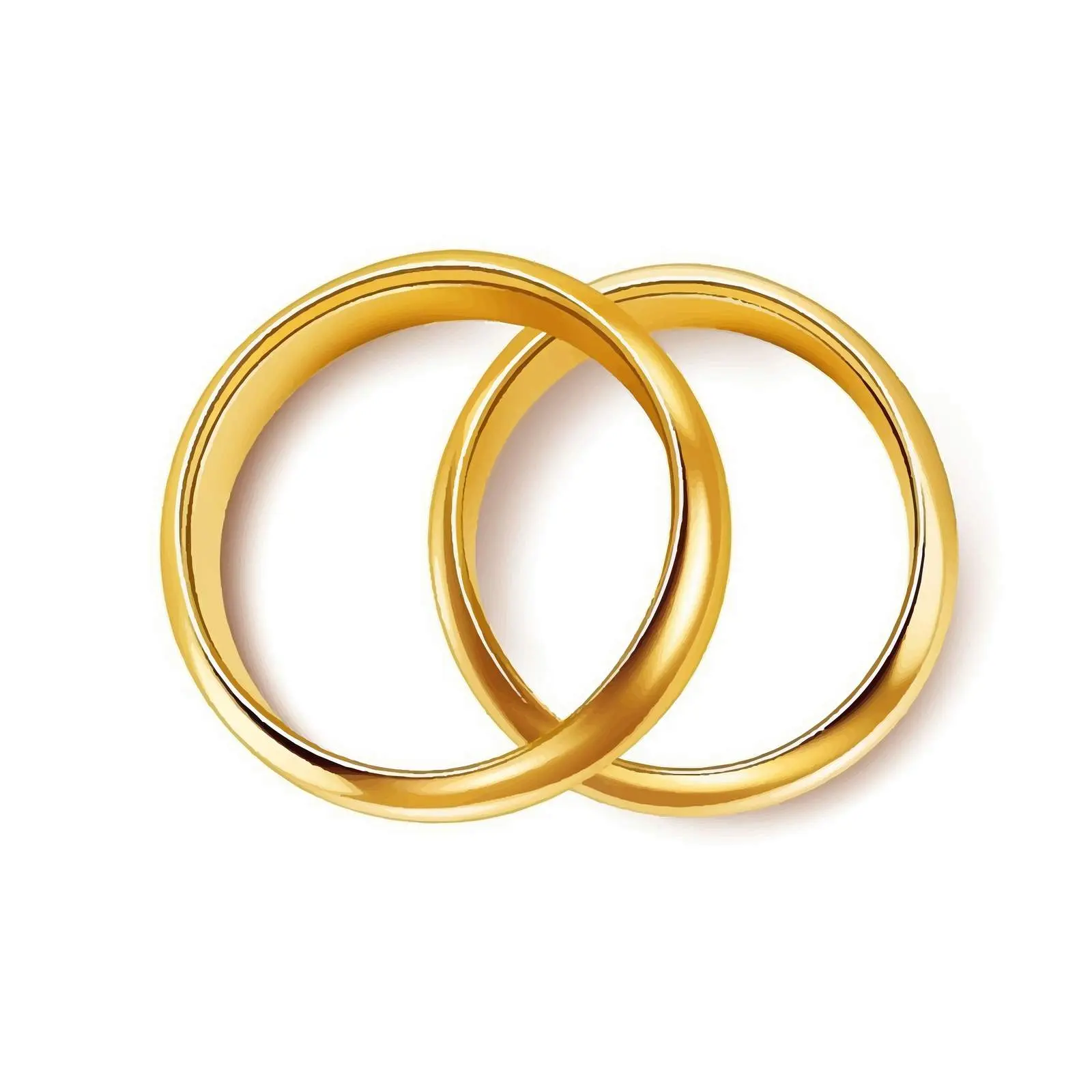 Two Gold Rings Vector Illustration on White Background — free download from Dotvec