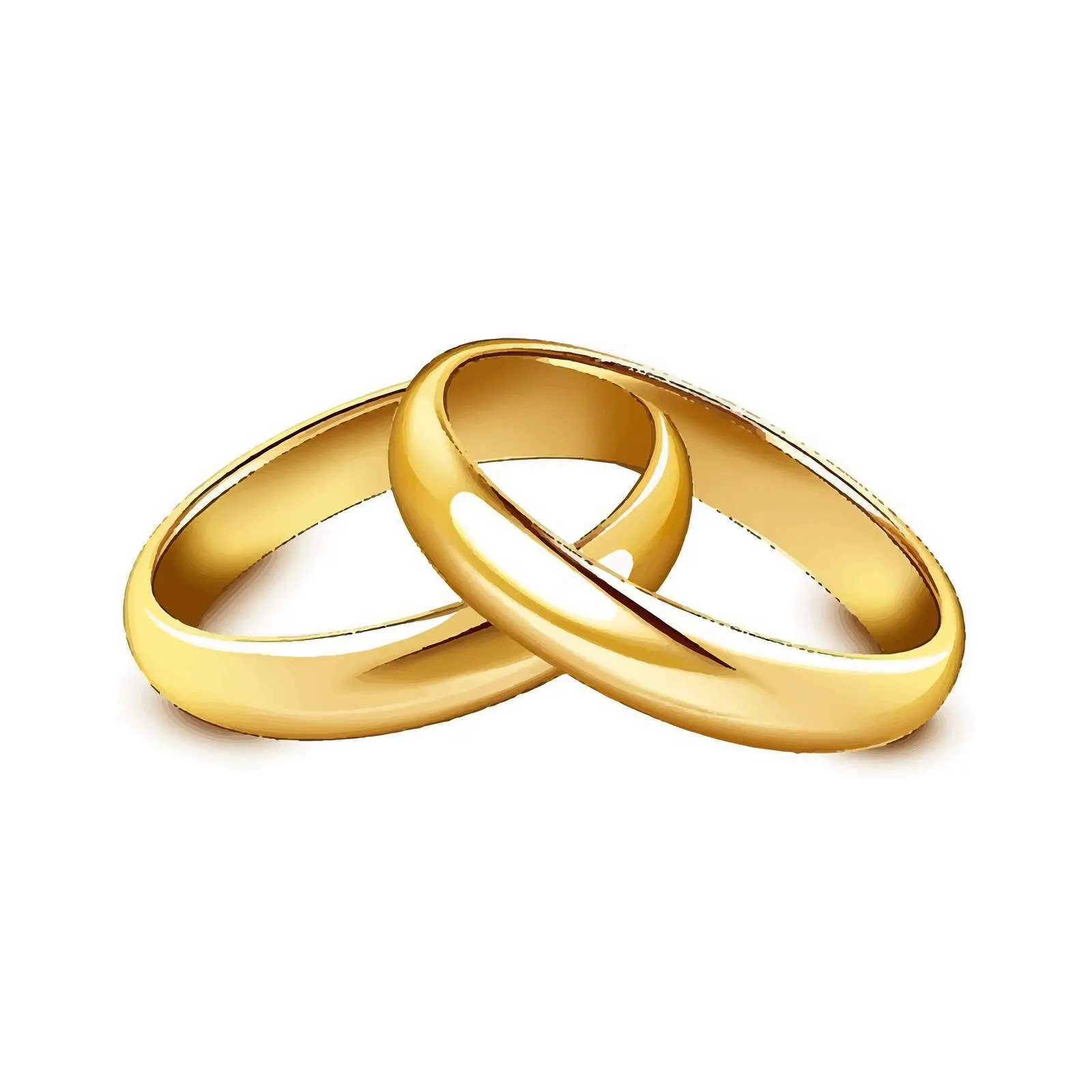 Two Gold Rings Vector Illustration on White Background — free download from Dotvec