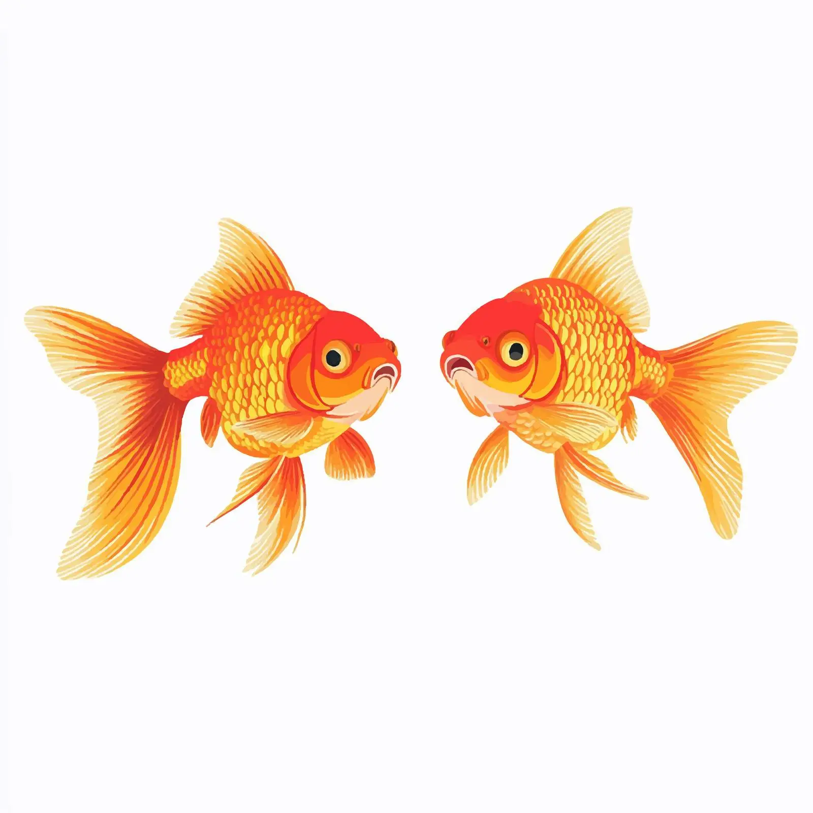 Two Goldfishes in a Centered Aquarium Vector — free download from Dotvec