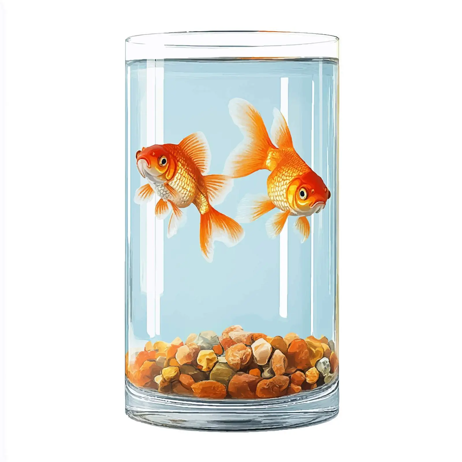 Goldfish in Aquarium Vector Art — free download from Dotvec