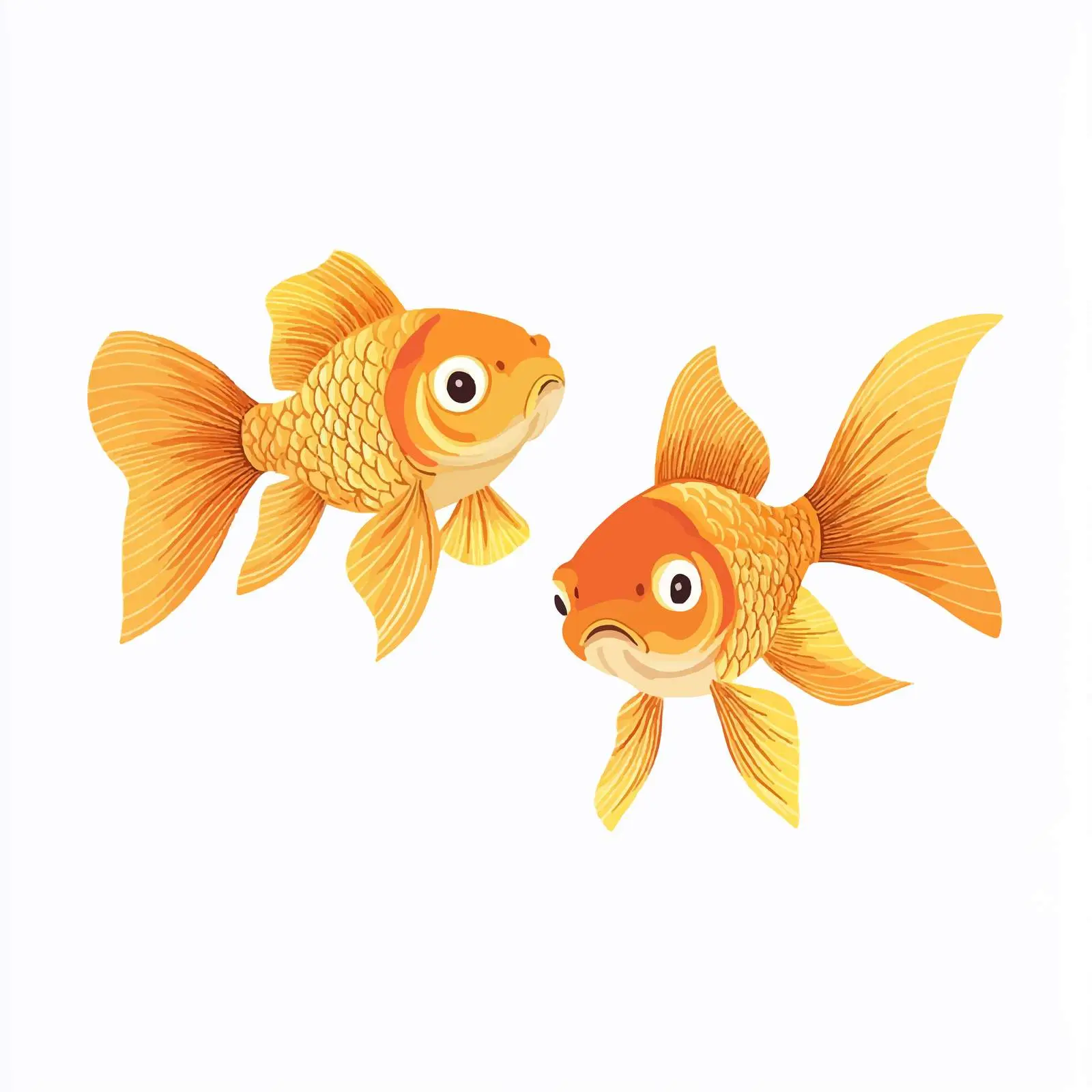 Two Goldfish in a Modern Aquarium Illustration — free download from Dotvec