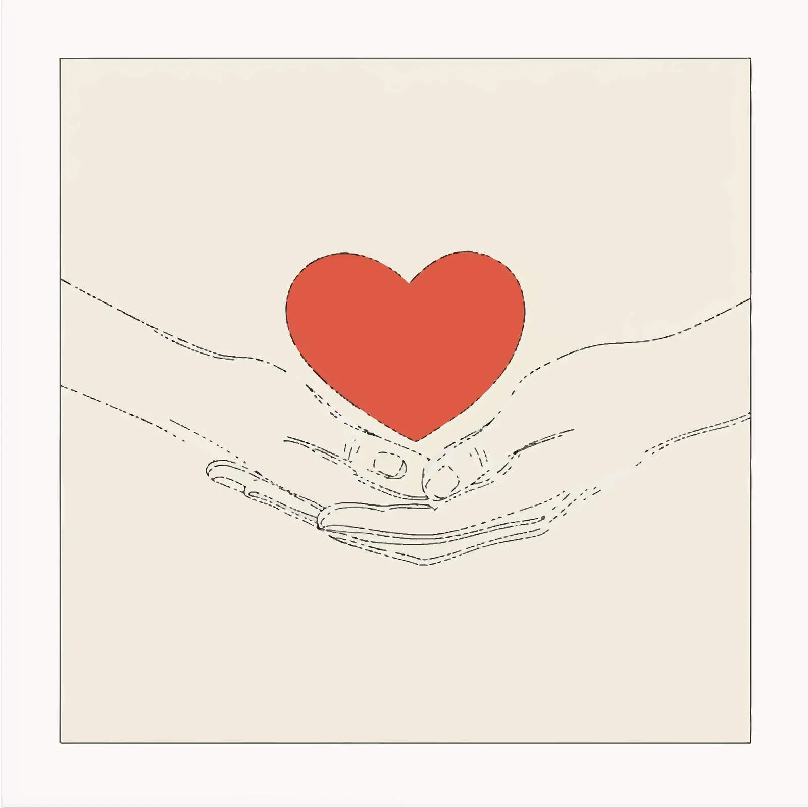Hands Holding Red Heart Symbolizing Love — free download from Dotvec