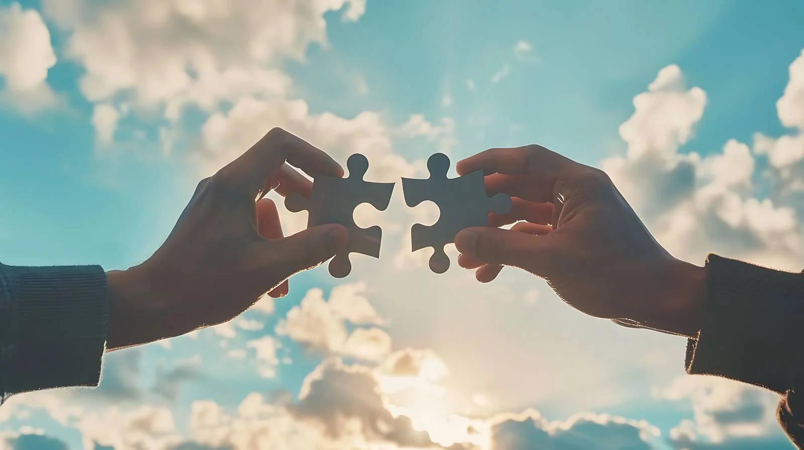 Businessman Joining Jigsaw Puzzle Piece — free download from Dotvec