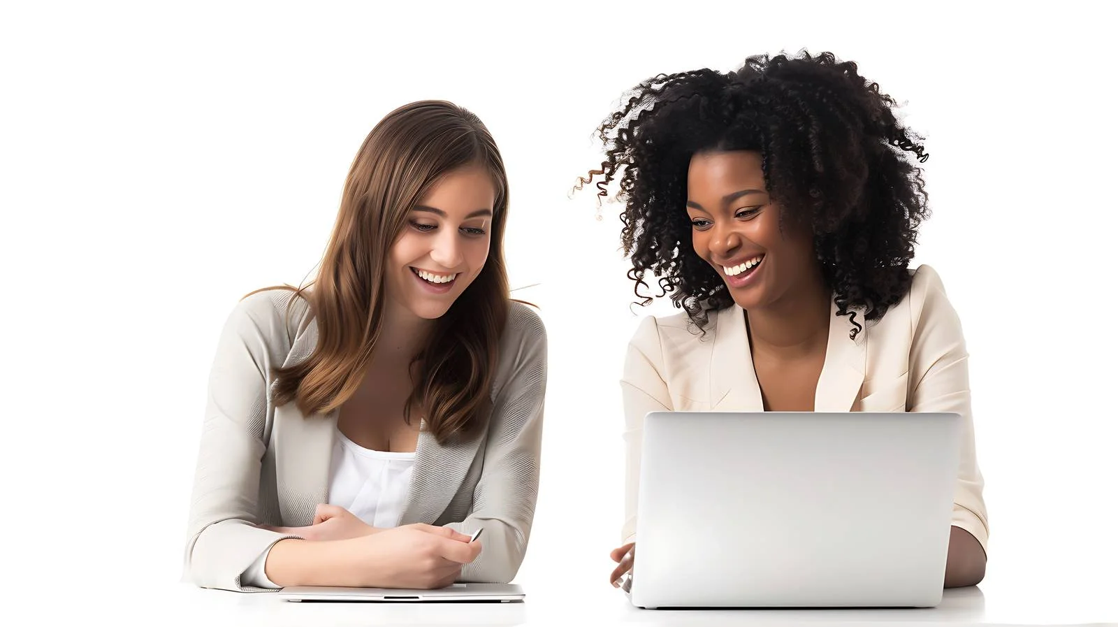 Professional Women Collaborating on Laptop — free download from Dotvec