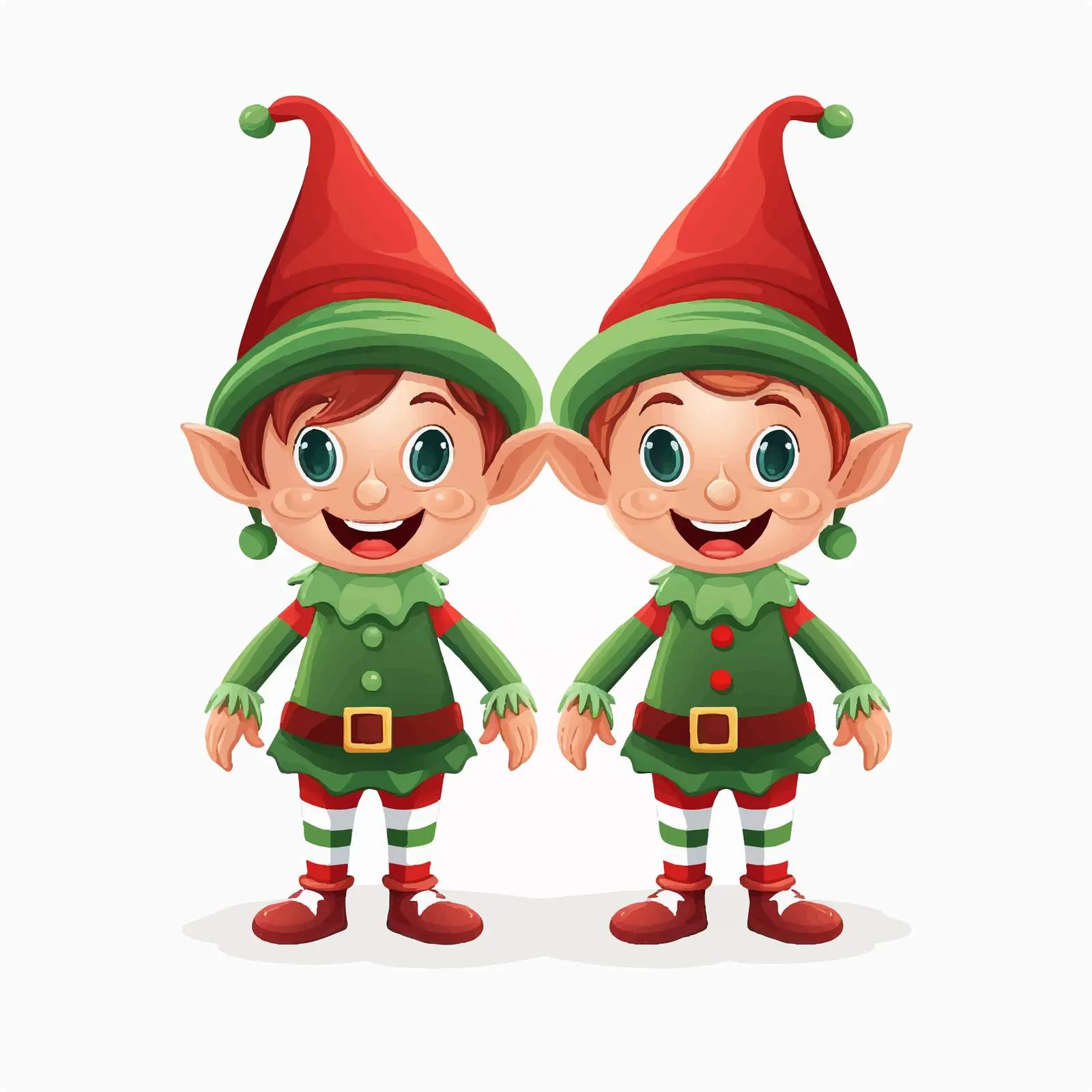 Happy Elves in Festive Holiday Attire Vector — free download from Dotvec