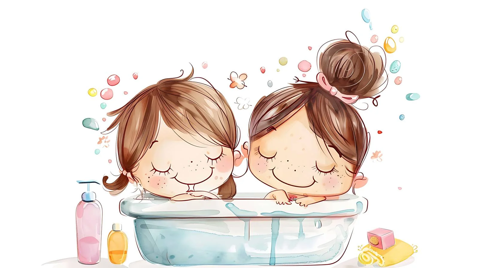 Joyful Girls in Bathroom — free download from Dotvec