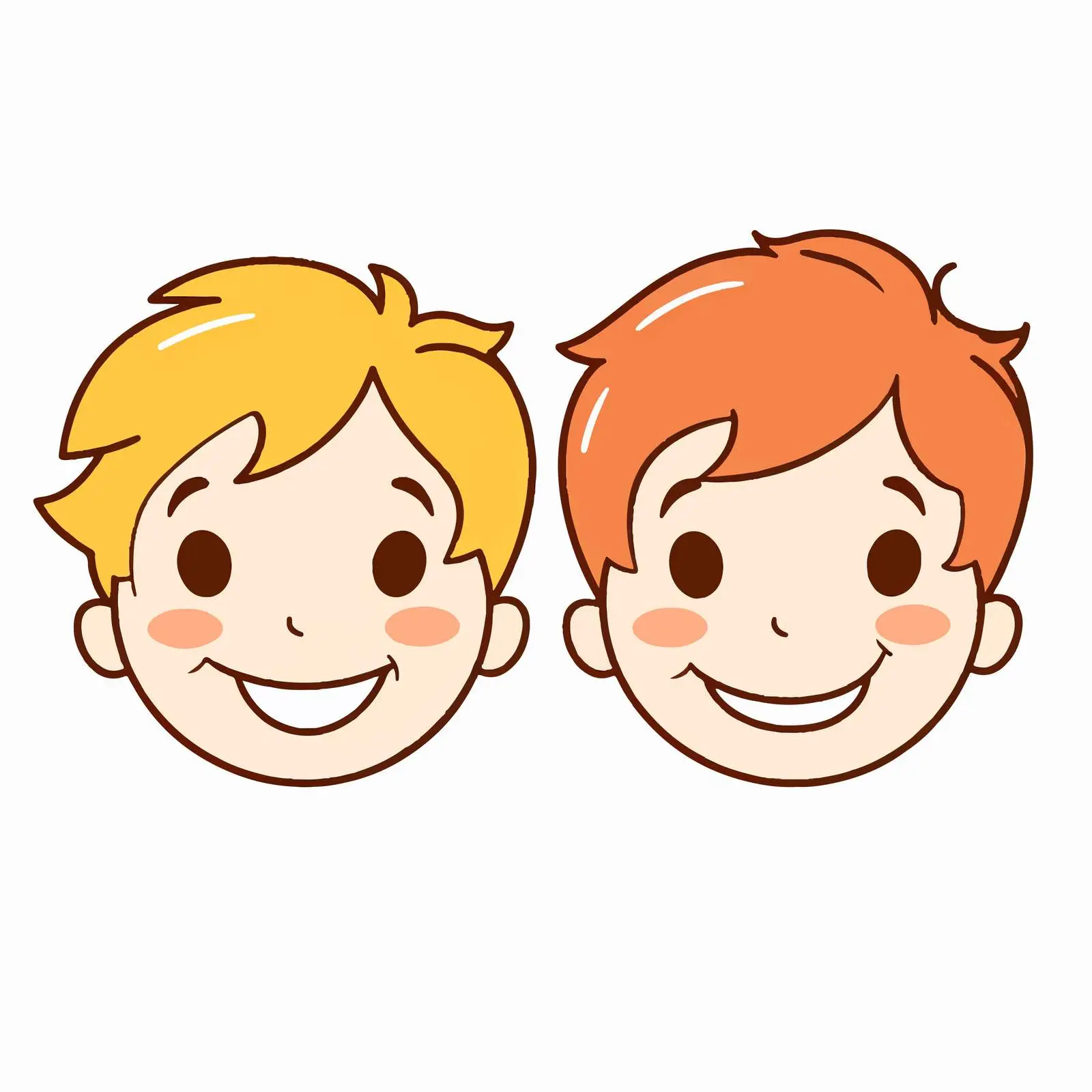 Happy Kids Faces Vector Illustration — free download from Dotvec
