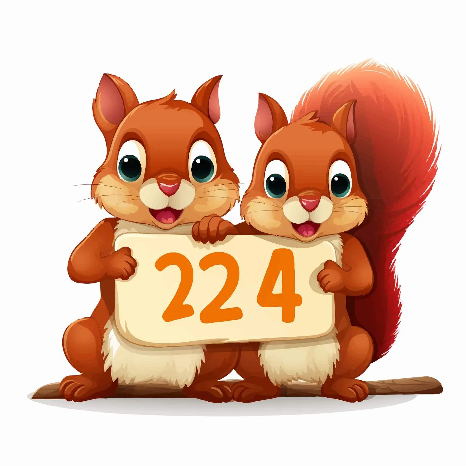Two Happy Squirrels Holding Open Sign – free small animals image from Dotvec