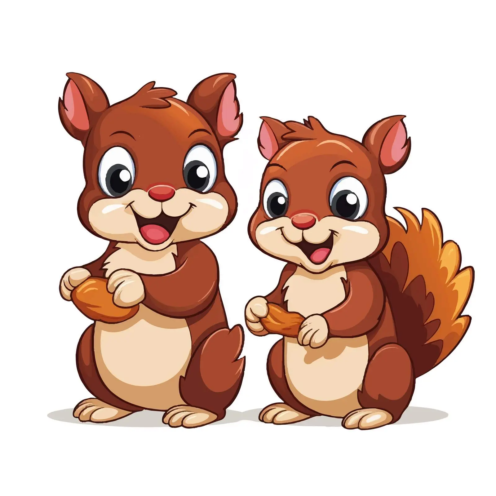 Two Happy Squirrels with Open Sign Vector — free download from Dotvec