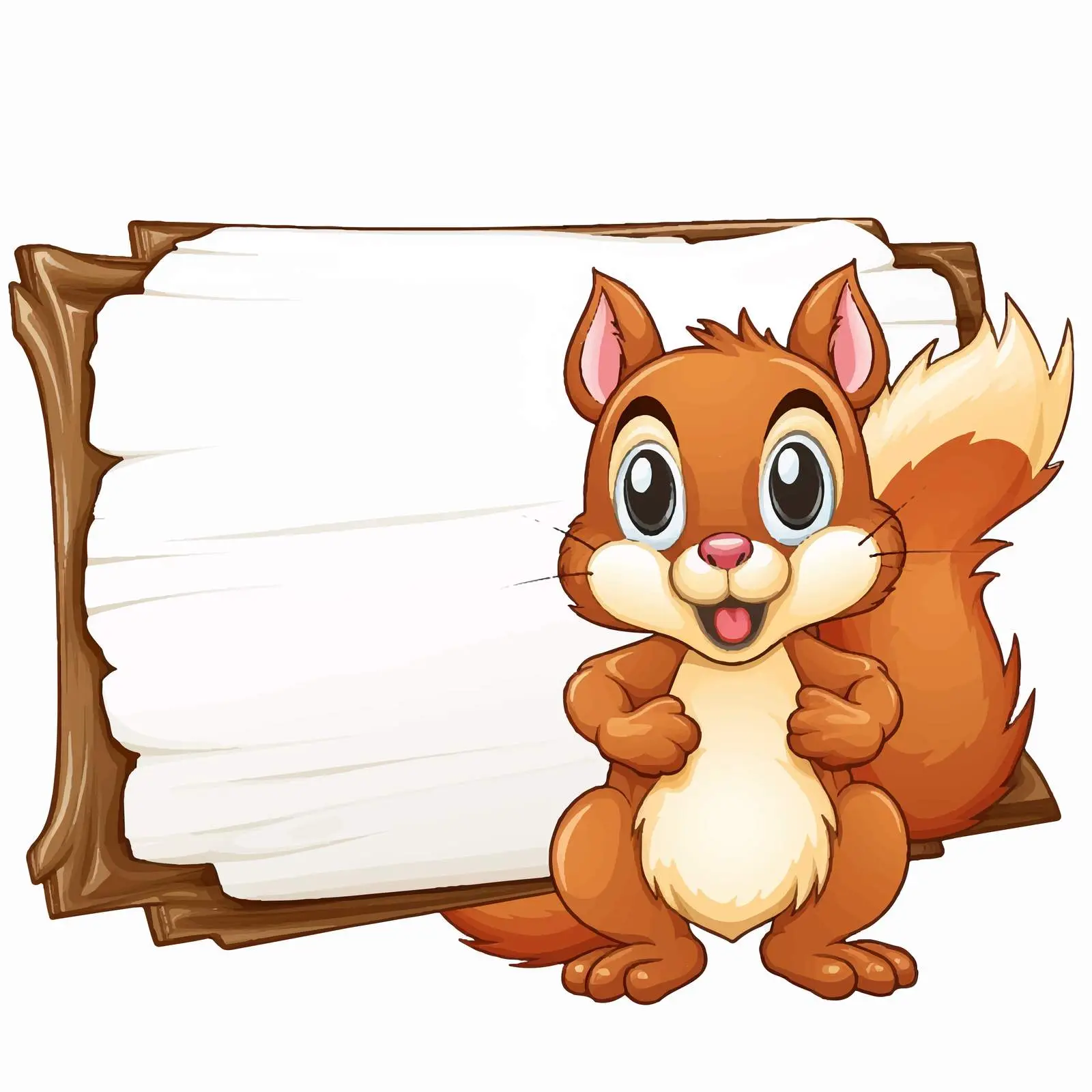 Two Happy Squirrels Holding Open Sign Vector — free download from Dotvec