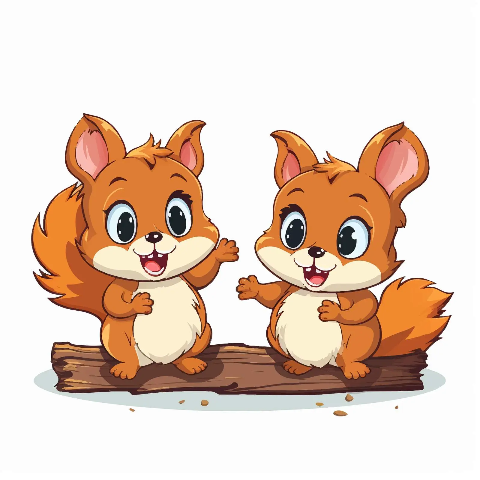 Two Happy Squirrels Holding Open Sign Vector — free download from Dotvec