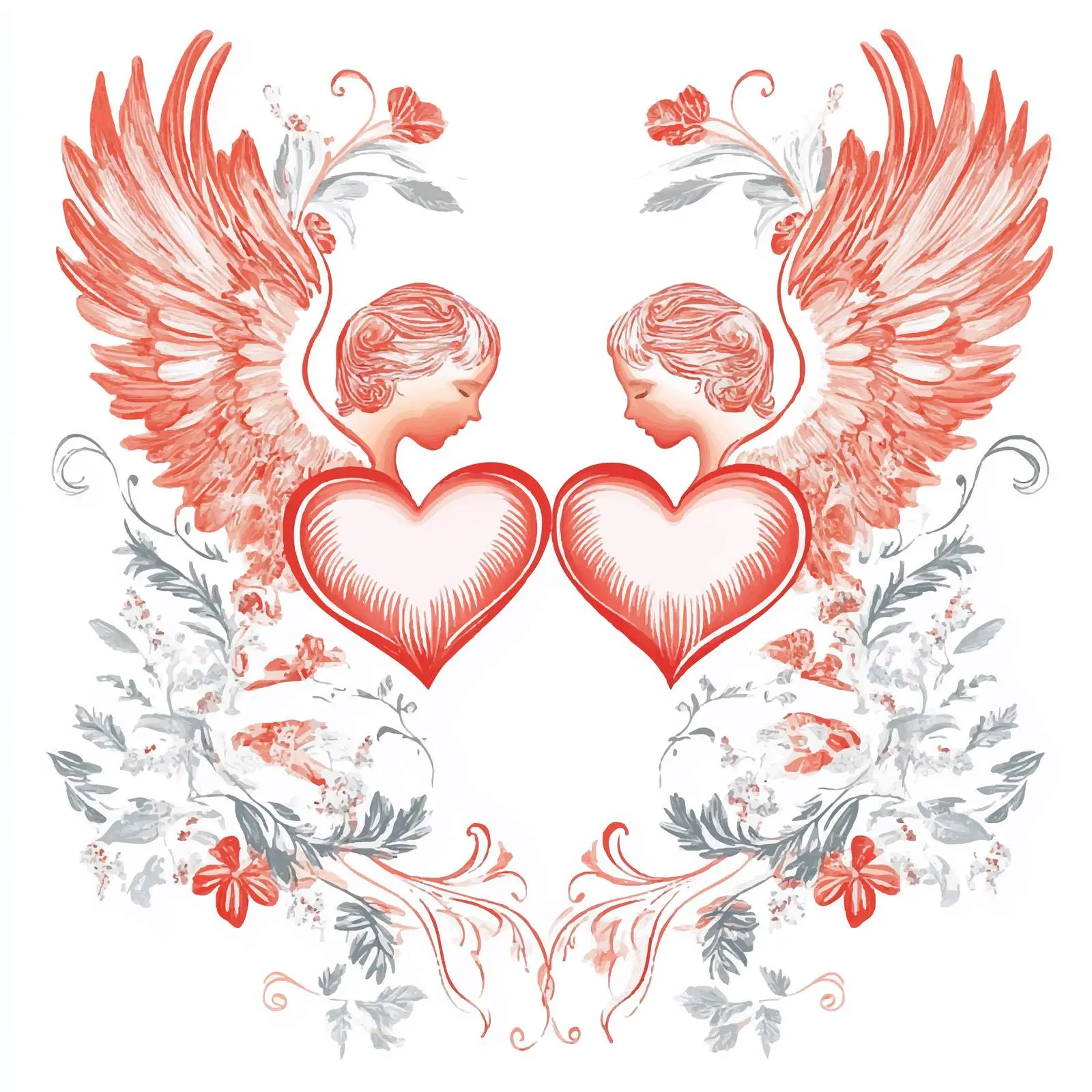 Floral Hearts Decorative Card Background Vector – free loom image from Dotvec