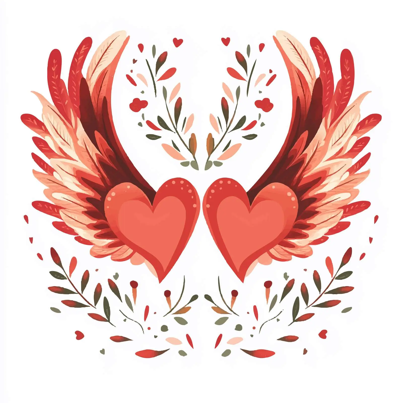 Floral Decorative Background with Hearts for Card — free download from Dotvec