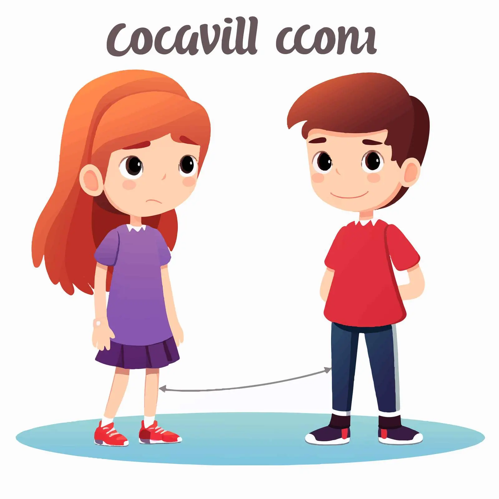 Two Kids Cartoon Characters Social Interaction — free download from Dotvec