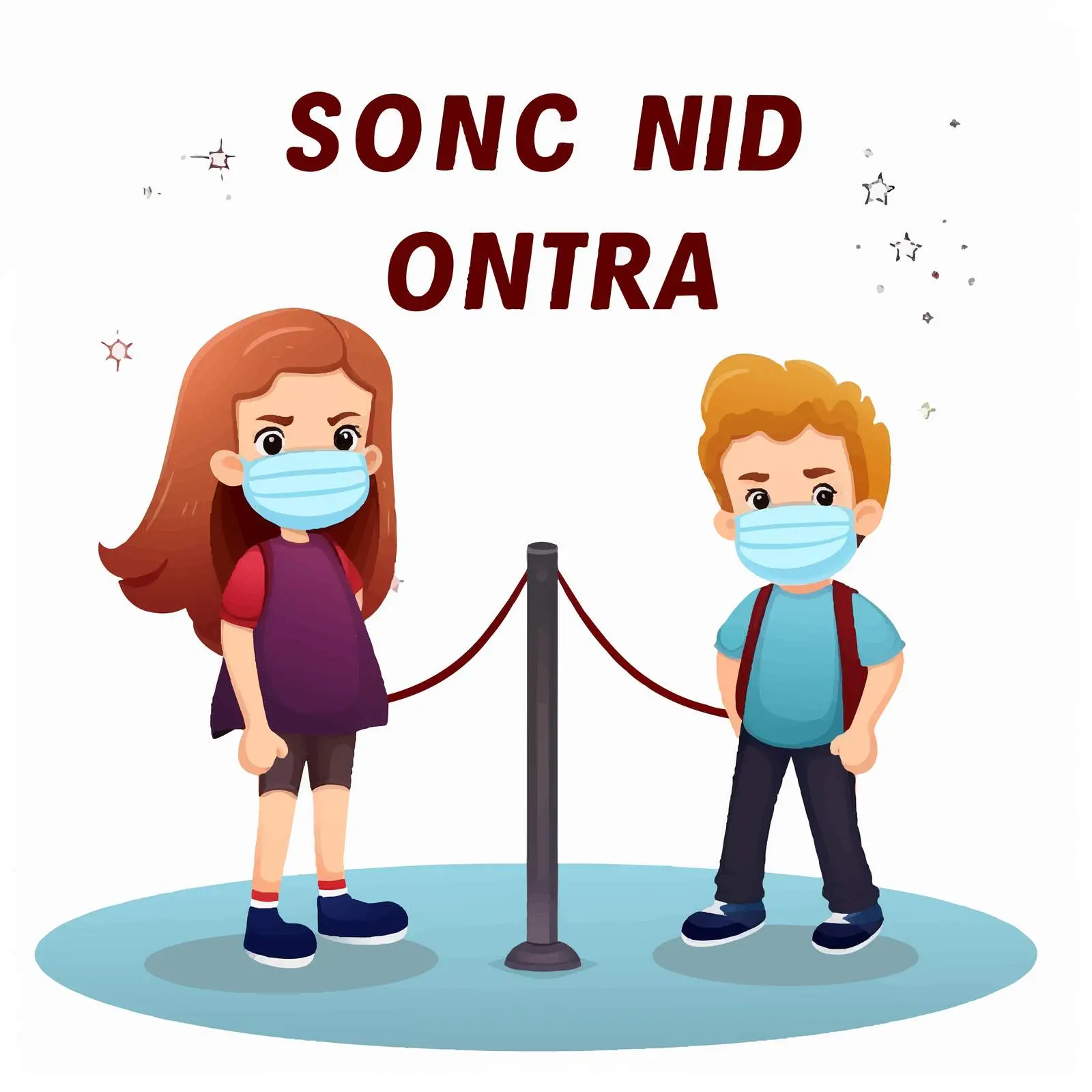 Cartoon Kids Breaking Social Distance Norms – free social distance image from Dotvec