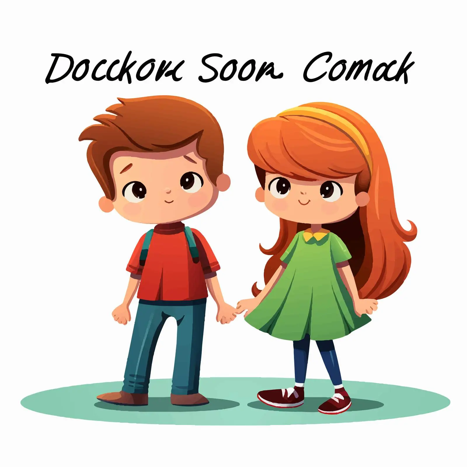 Two Kids Cartoon Characters Not Social Distancing — free download from Dotvec