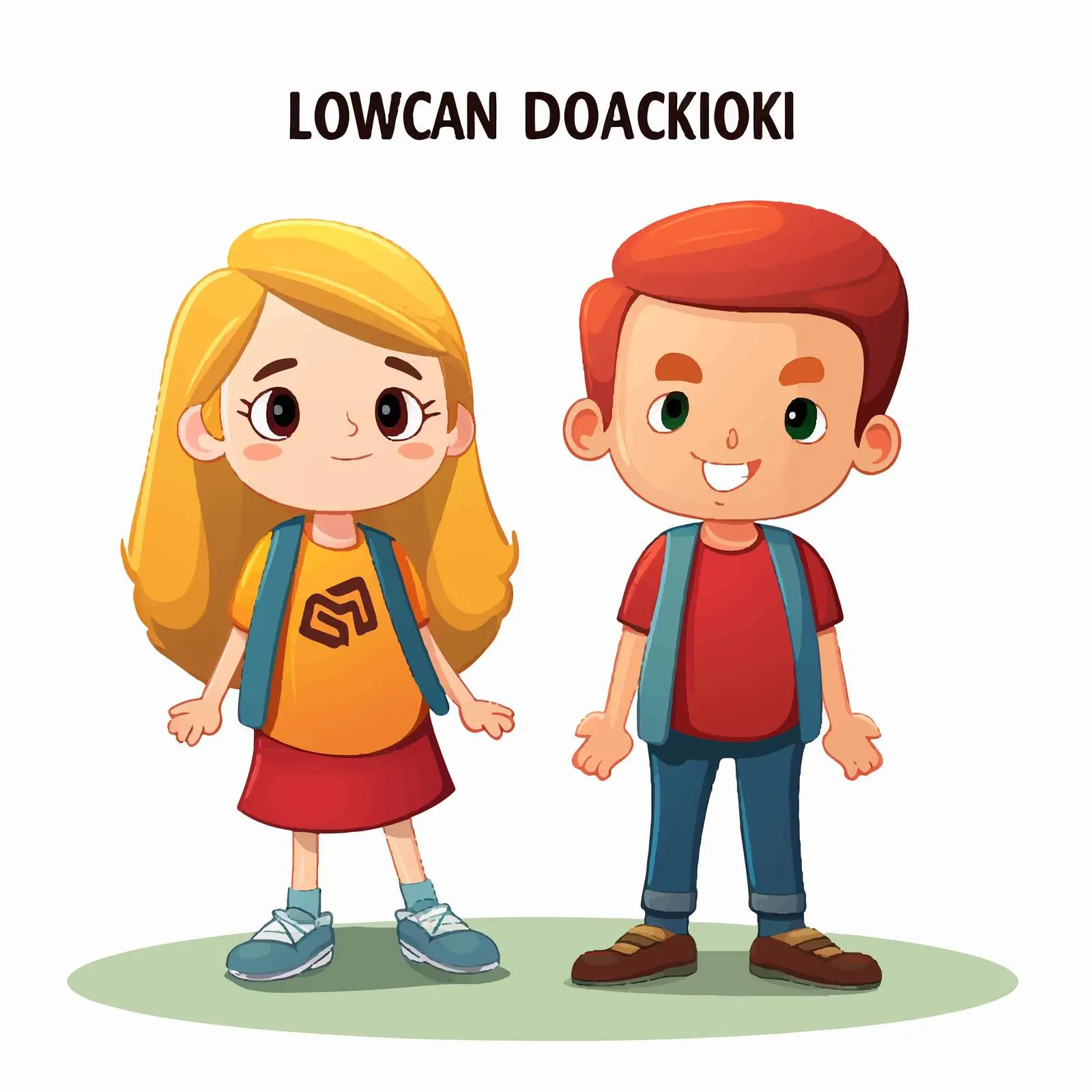 Cartoon Kids Character Social Interaction Scene — free download from Dotvec