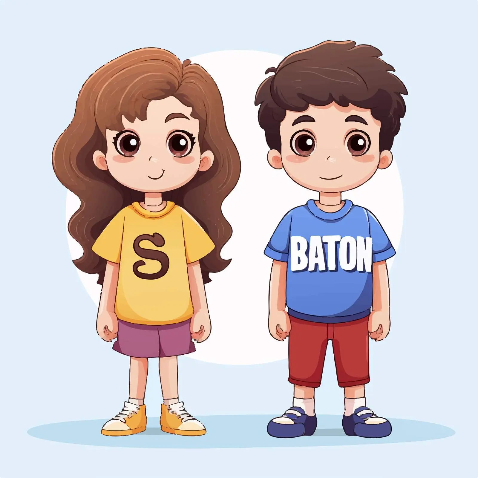 Kids Cartoon Characters Breaking Social Distance — free download from Dotvec