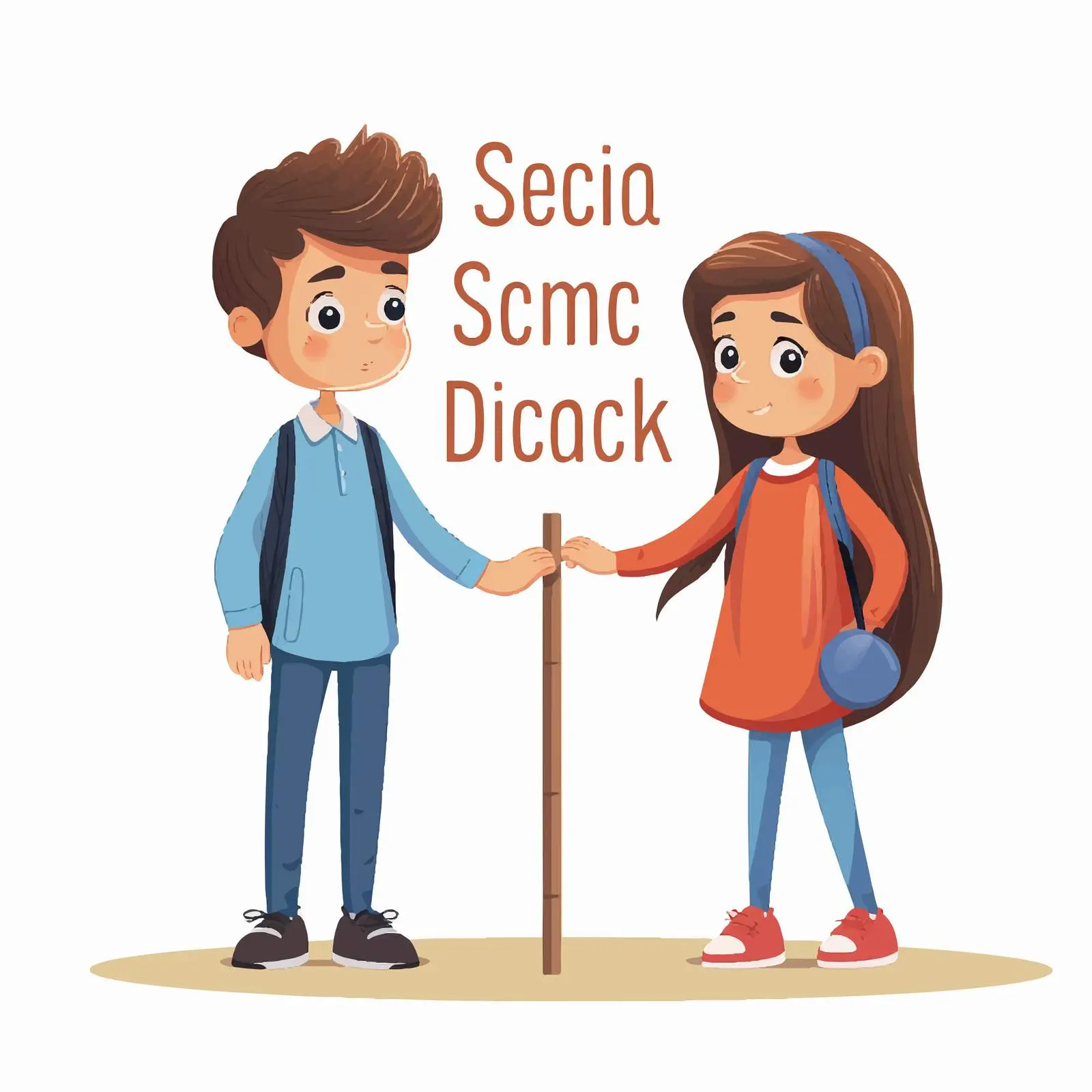 Playful Kids Cartoon Characters Breaking Social Distance — free download from Dotvec