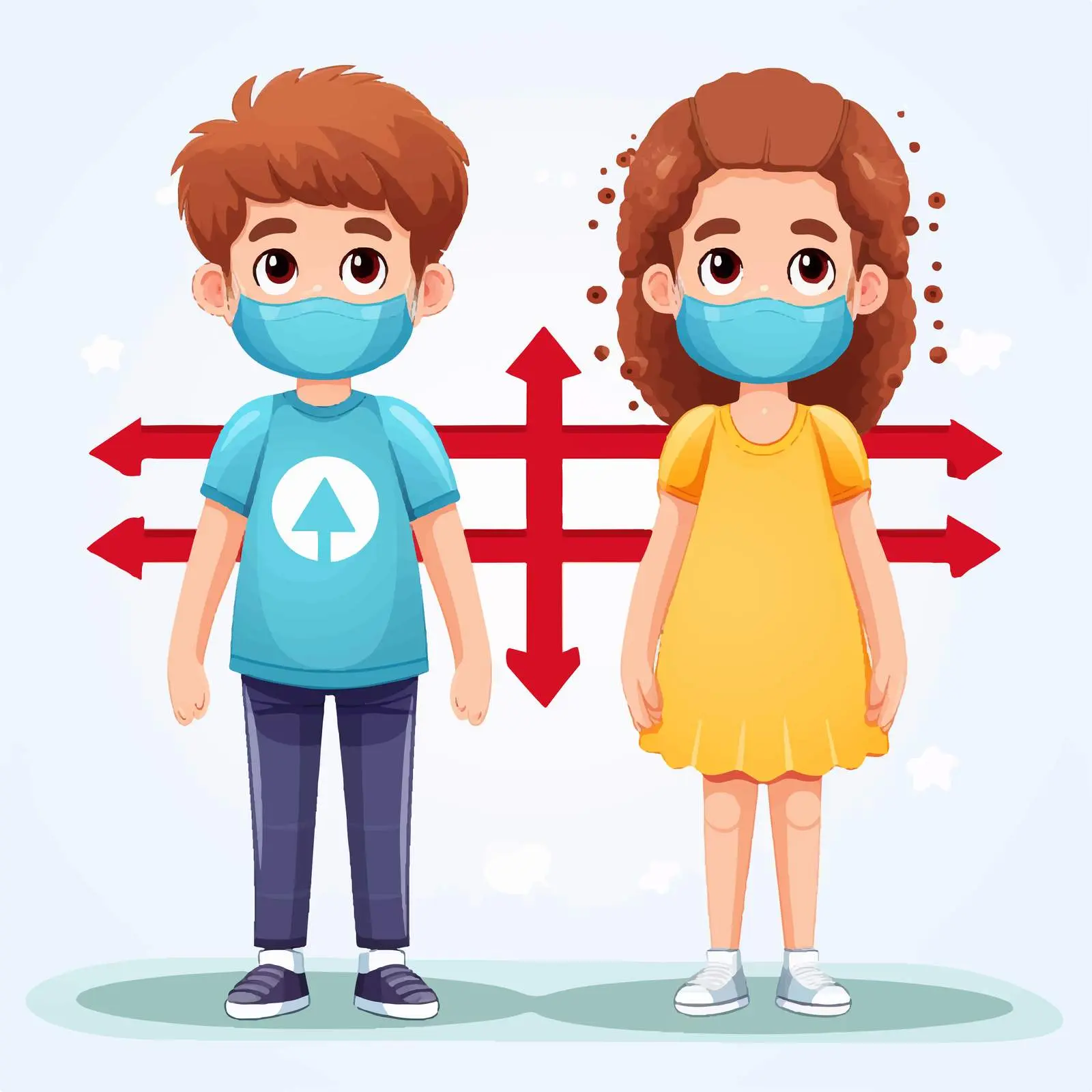 Cartoon Kids Embracing Despite Social Distancing — free download from Dotvec