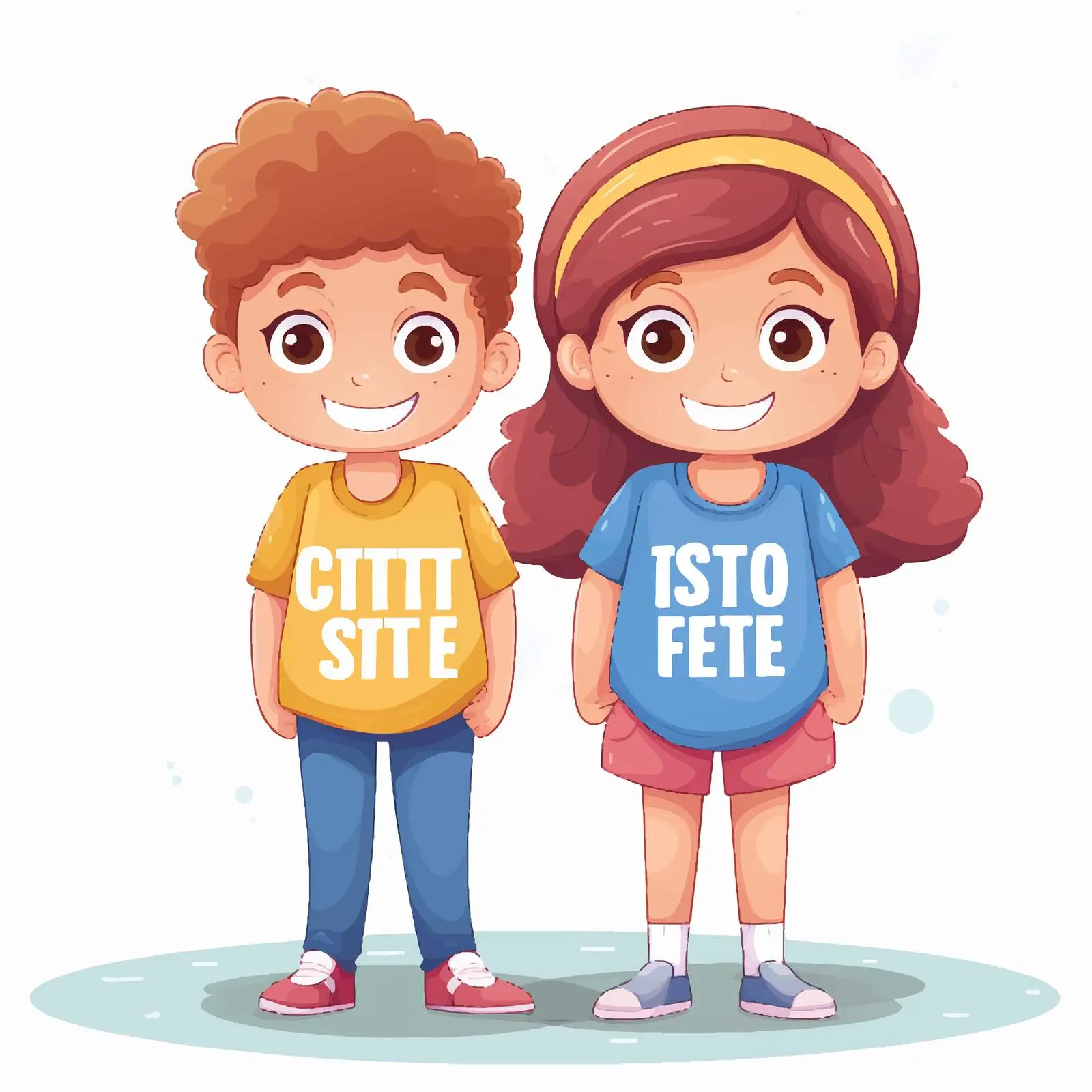 Kids Cartoon Characters Social Distancing — free download from Dotvec