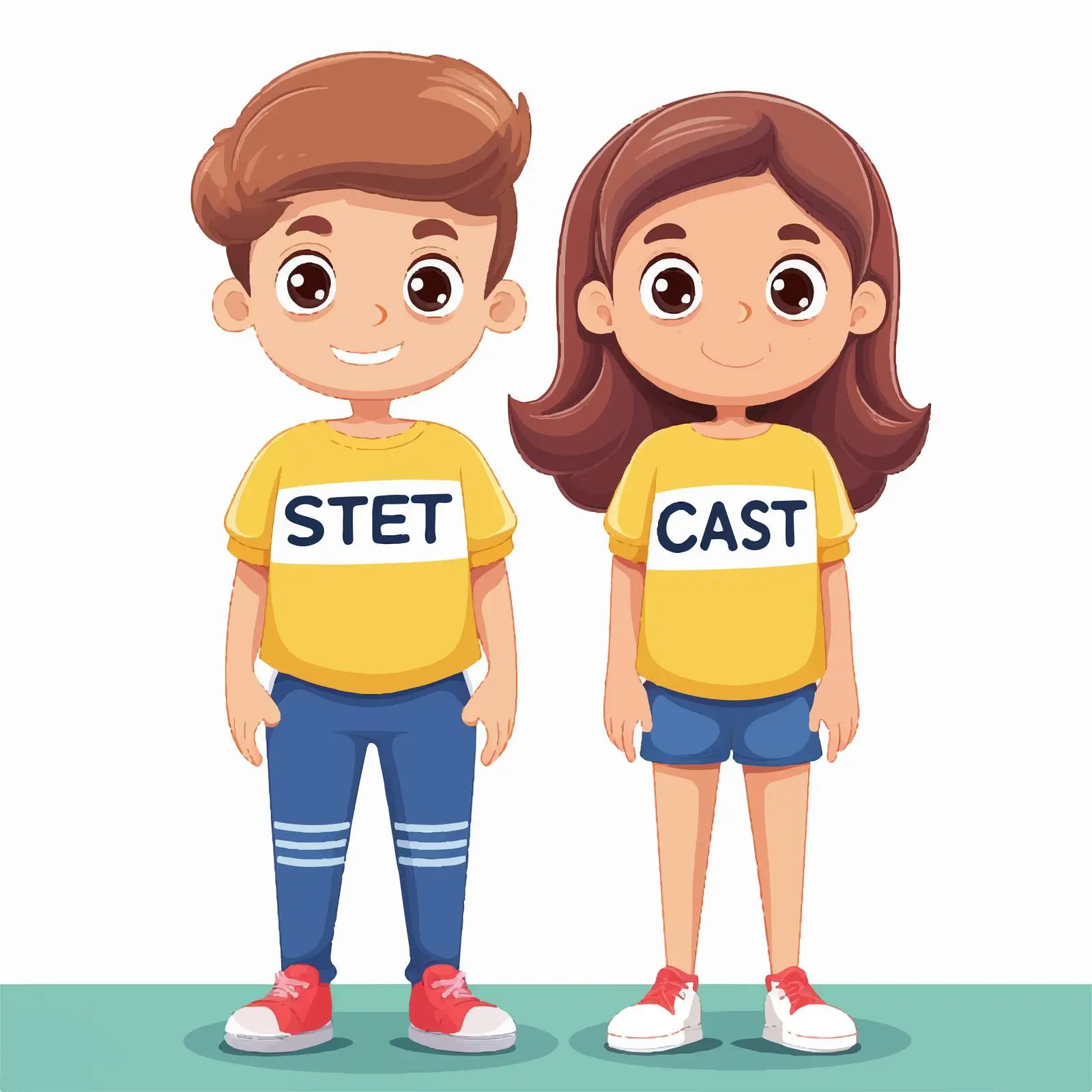 Kids Cartoon Characters Practicing Social Distance — free download from Dotvec