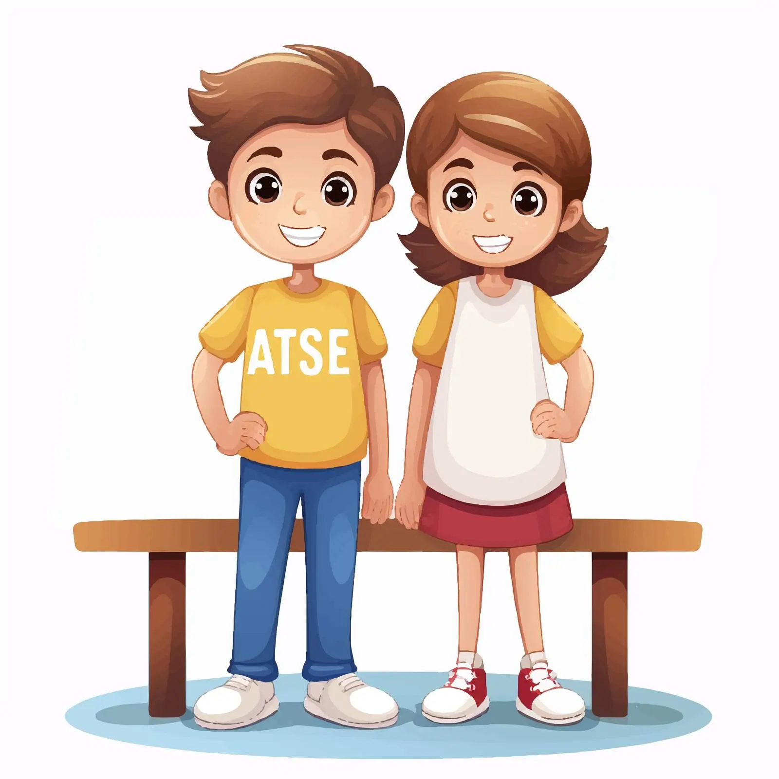 Kids Cartoon Characters Practicing Social Distance — free download from Dotvec