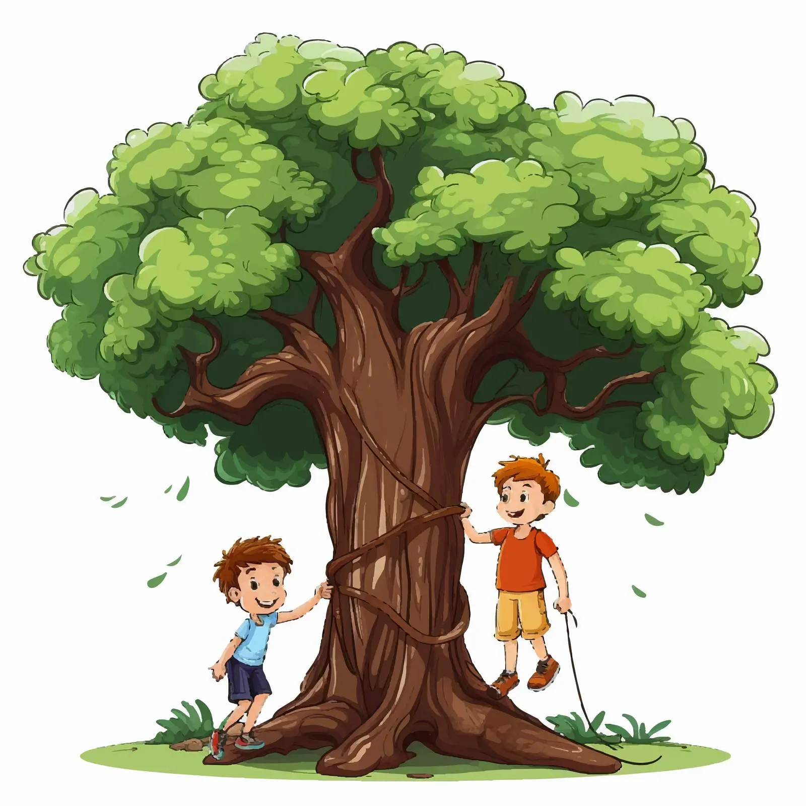 Kids Engaging in Outdoor Activities by a Tree — free download from Dotvec