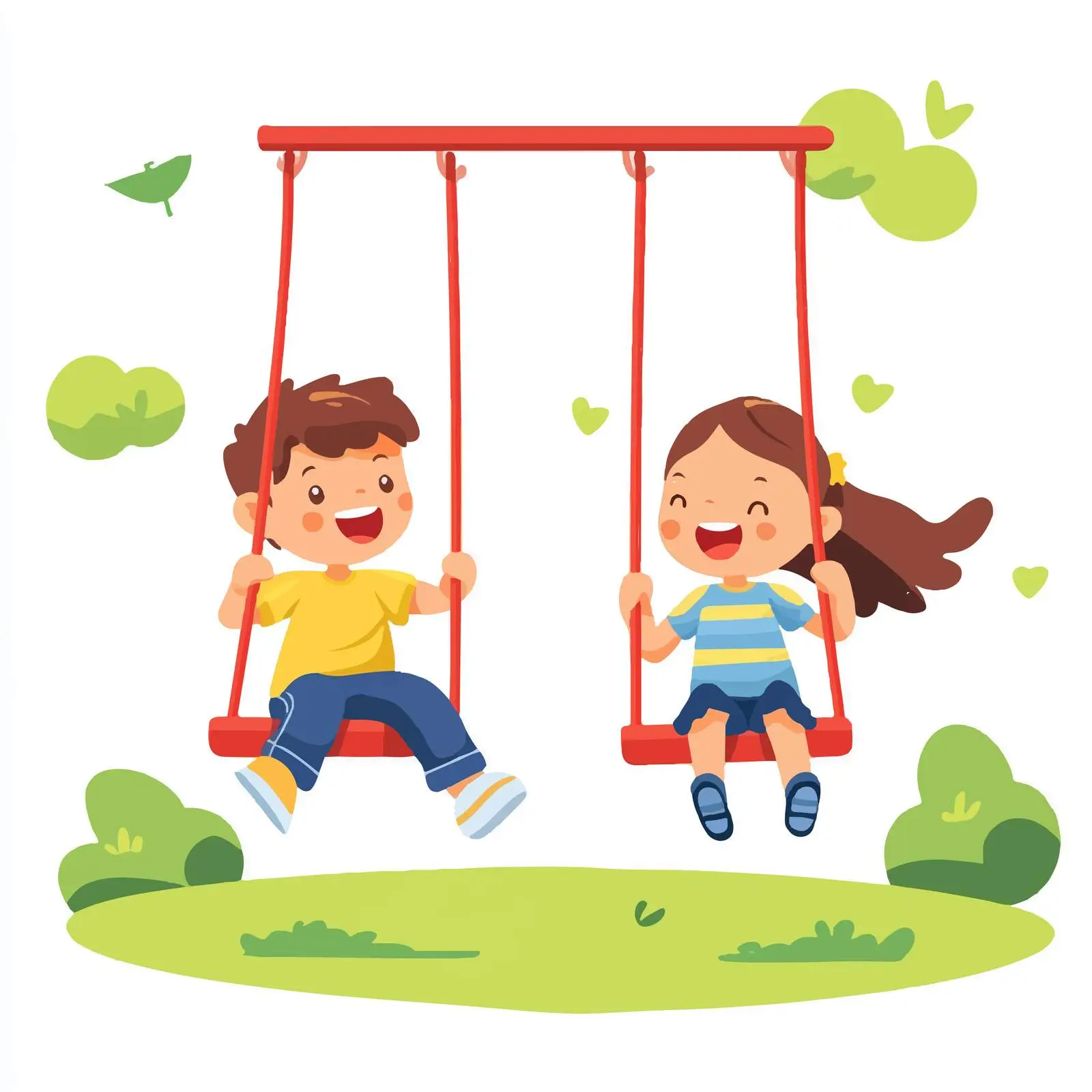 Kids Swinging Together - Joyful Outdoor Fun — free download from Dotvec