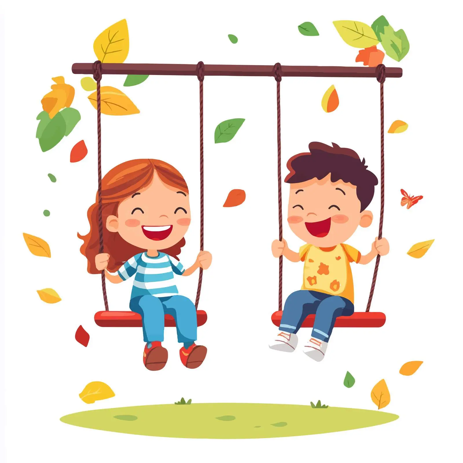 Kids Playing on Swing: Joyful Outdoor Moments — free download from Dotvec