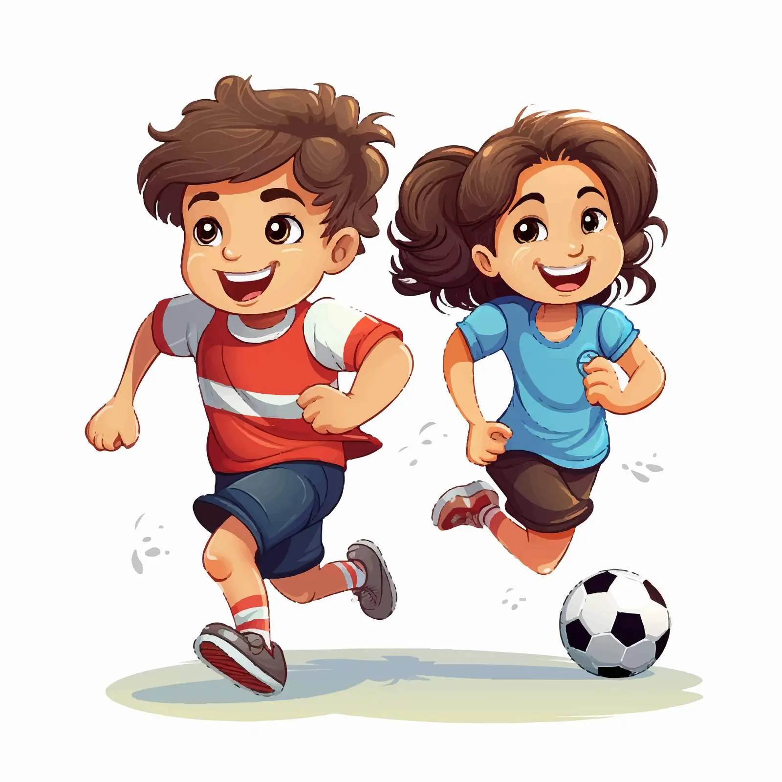 Kids Playing Football Cartoon Illustration — free download from Dotvec