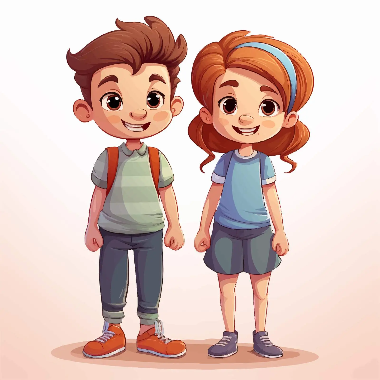 Two Kids Standing Side by Side Smiling — free download from Dotvec