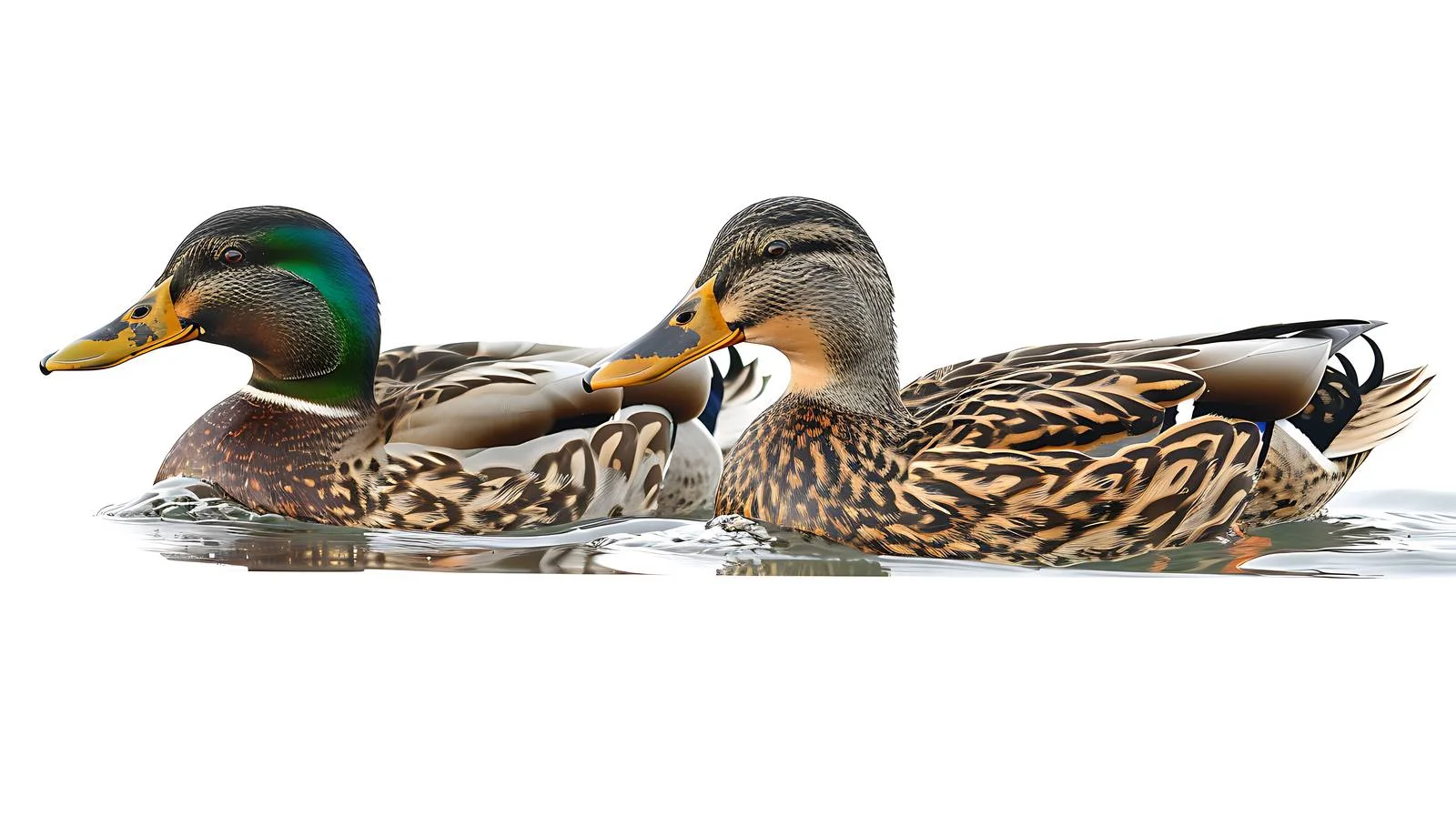 Mallard Ducks Swimming in River — free download from Dotvec