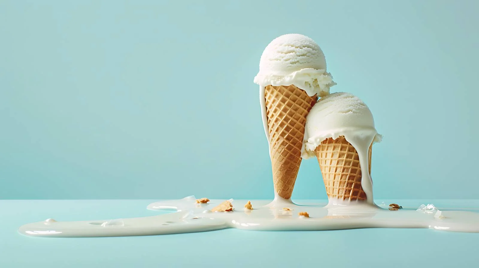 Melted Ice Cream and Cones Scene — free download from Dotvec