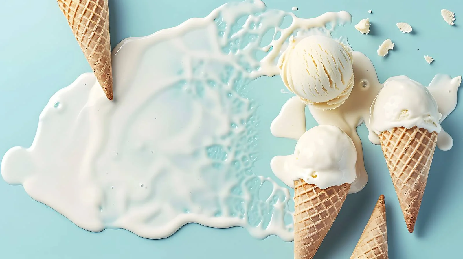 Melted Ice Creams on Pastel Background — free download from Dotvec