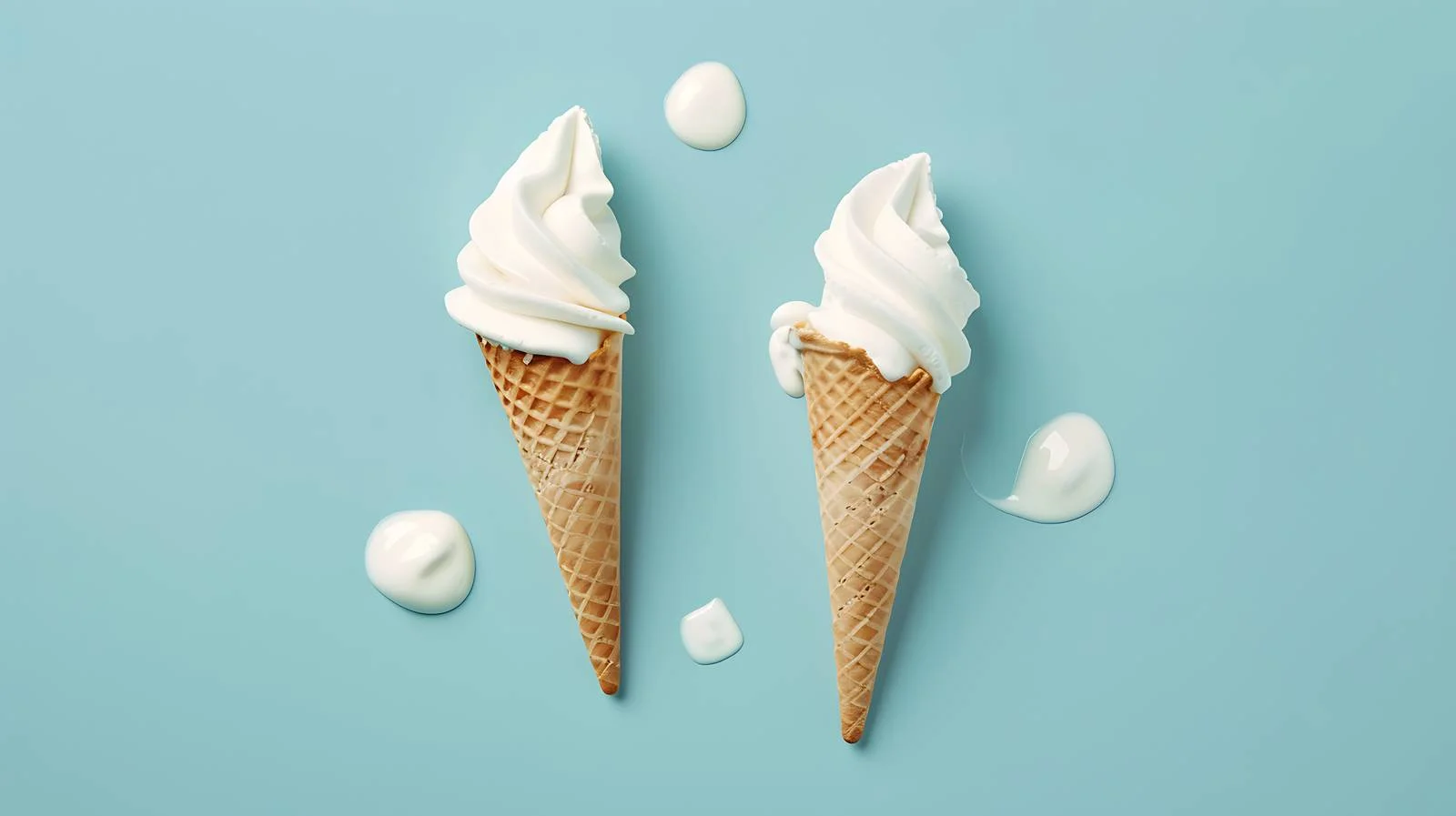 Melted Ice Cream Cones on Pastel — free download from Dotvec