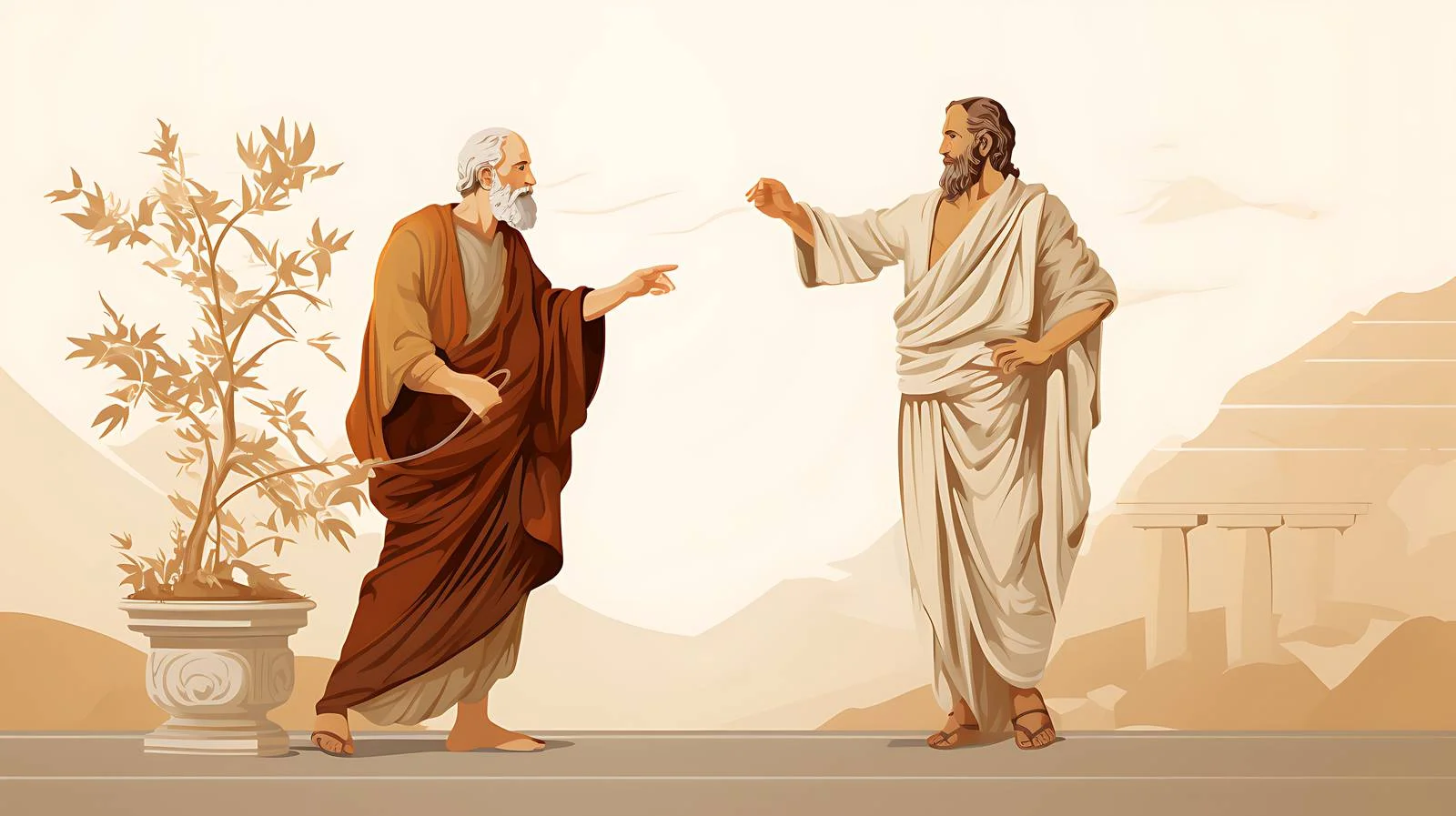 Ancient Greek Court Conversation Scene – free robes image from Dotvec