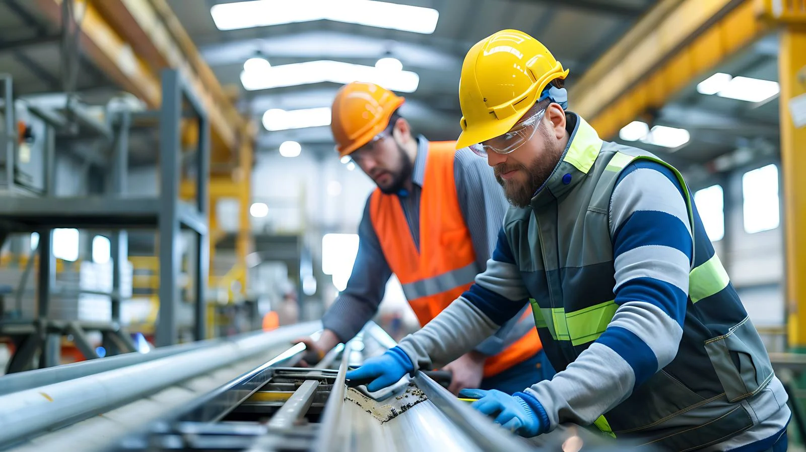 Factory Workers Supervising Conveyor Belt — free download from Dotvec