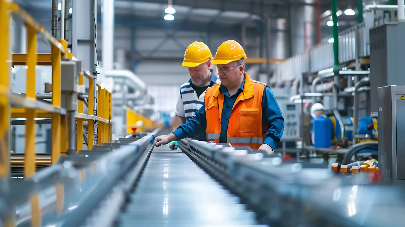 Factory Workers at Conveyor Belt — free download from Dotvec