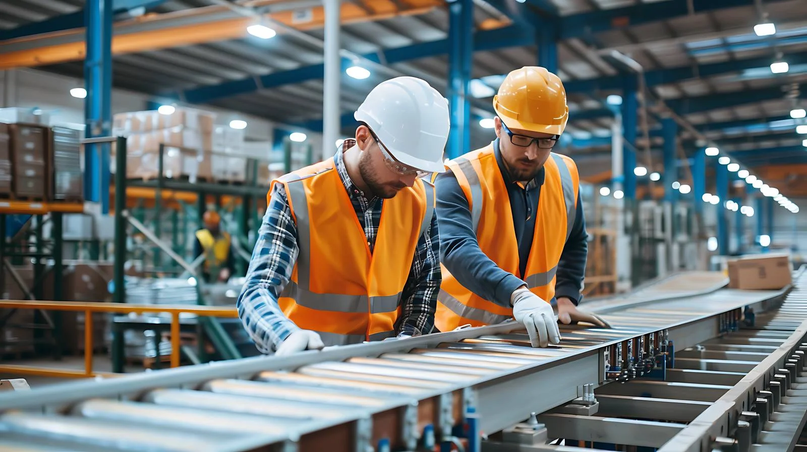 Factory Workers at Conveyor Belt — free download from Dotvec