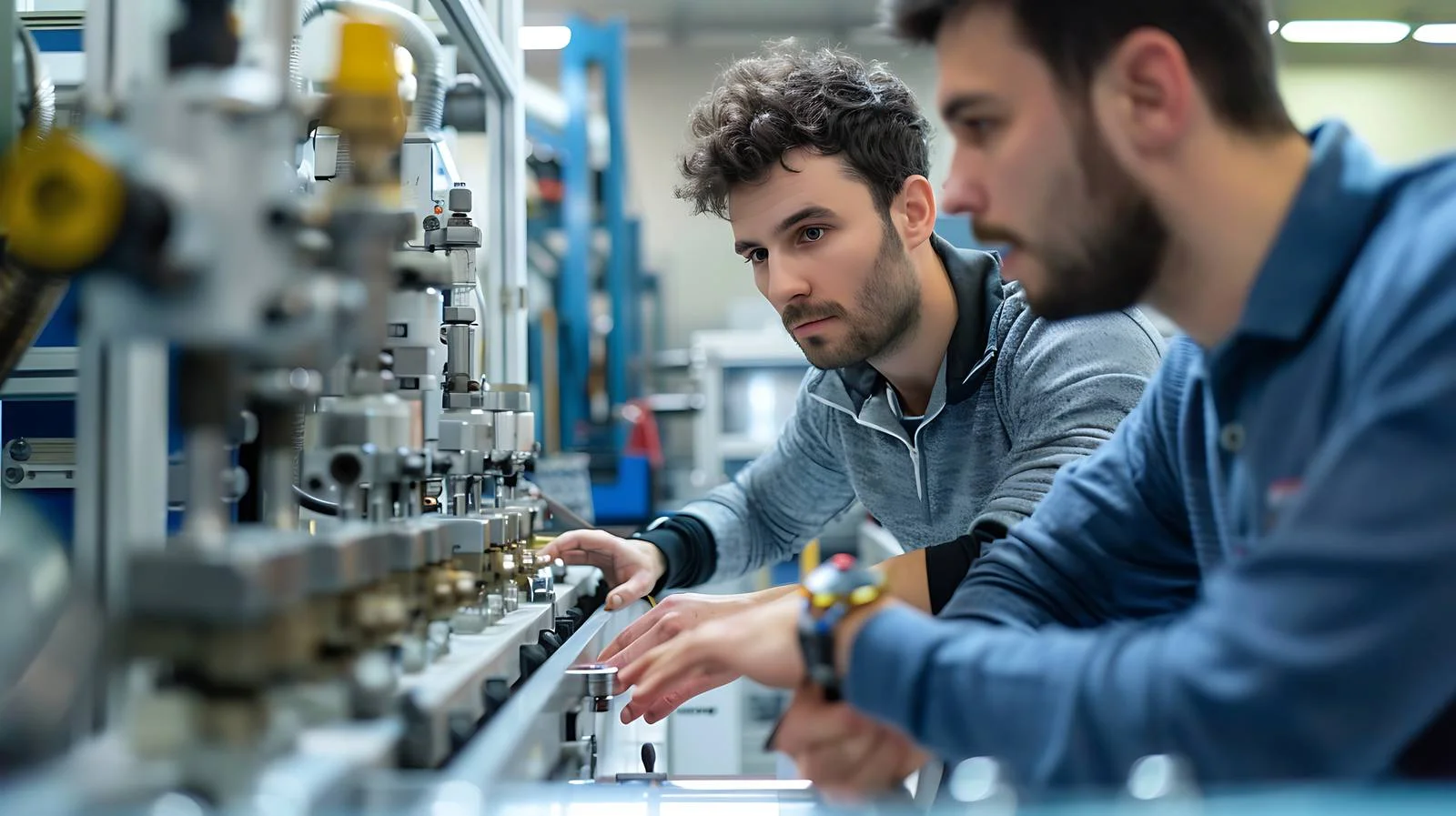 Factory Workers Inspecting Machinery — free download from Dotvec