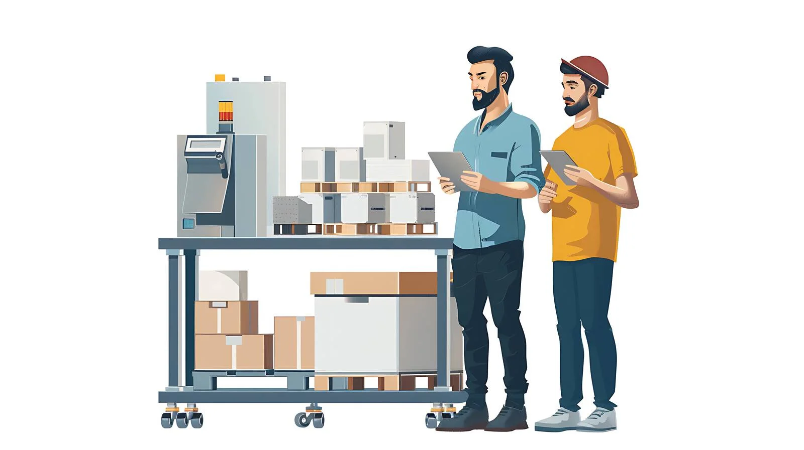 Inspecting Production With Tablet in Factory — free download from Dotvec