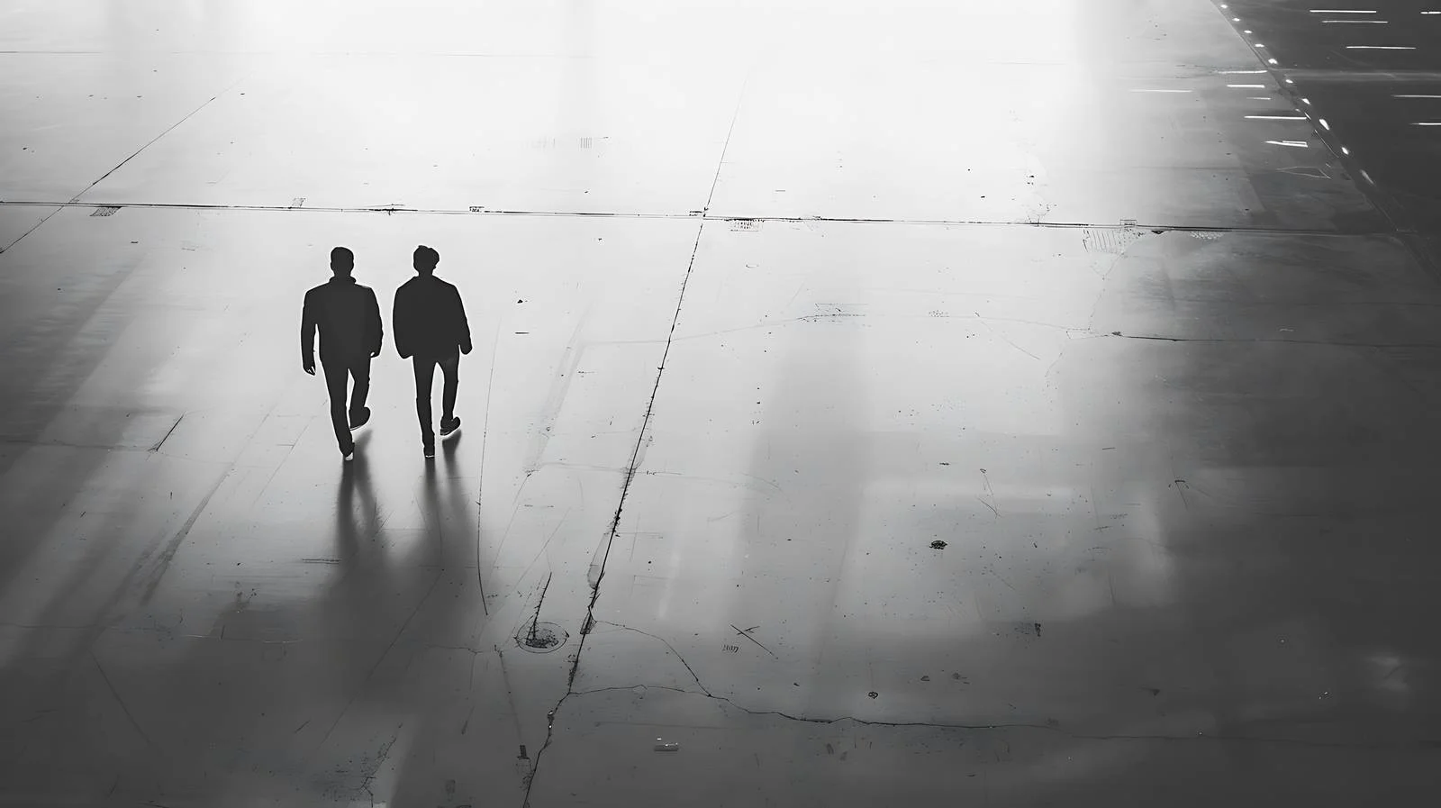 Industrial Scene with Two Individuals Walking — free download from Dotvec