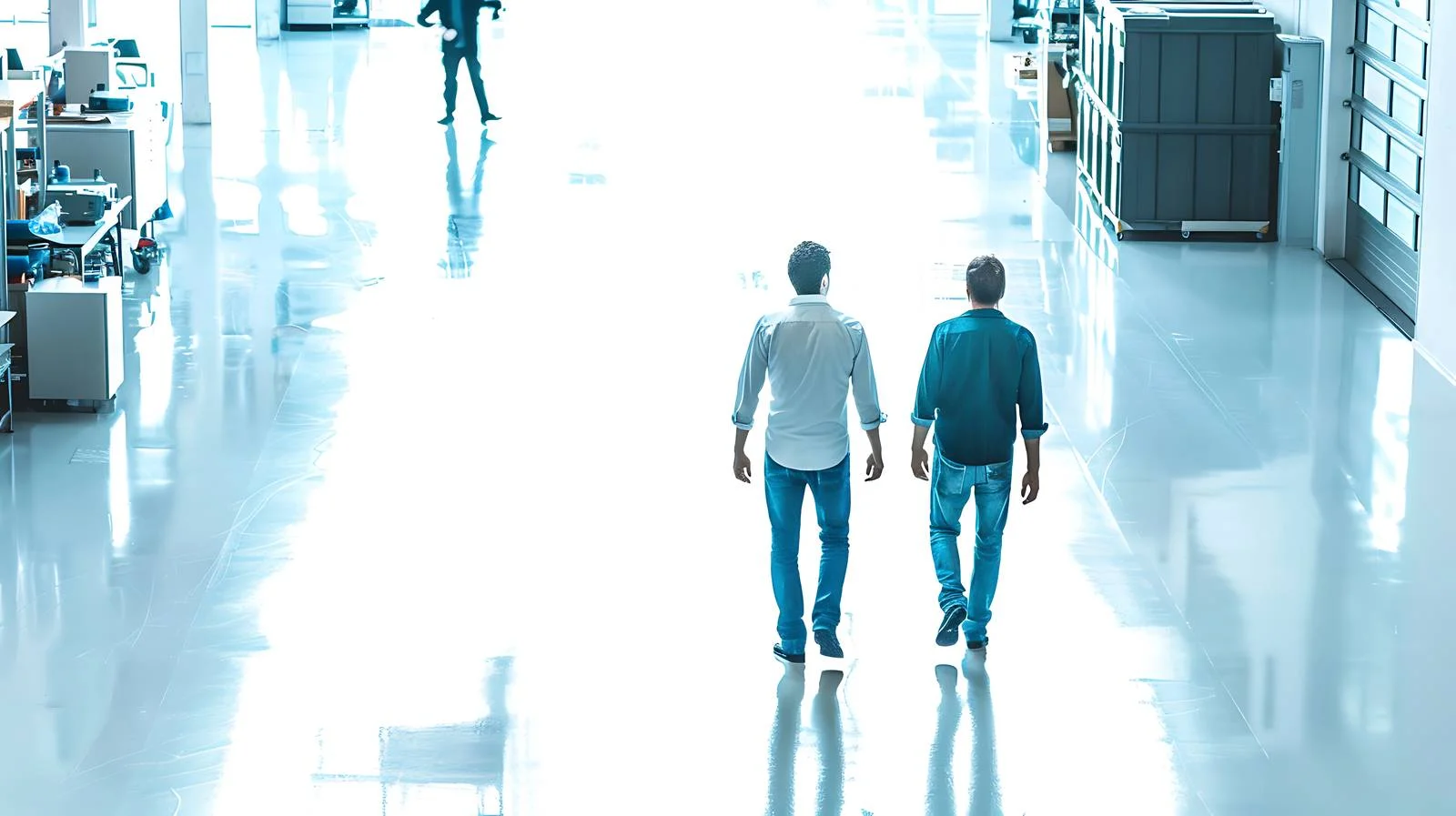 Factory Men Walking on Shop Floor — free download from Dotvec