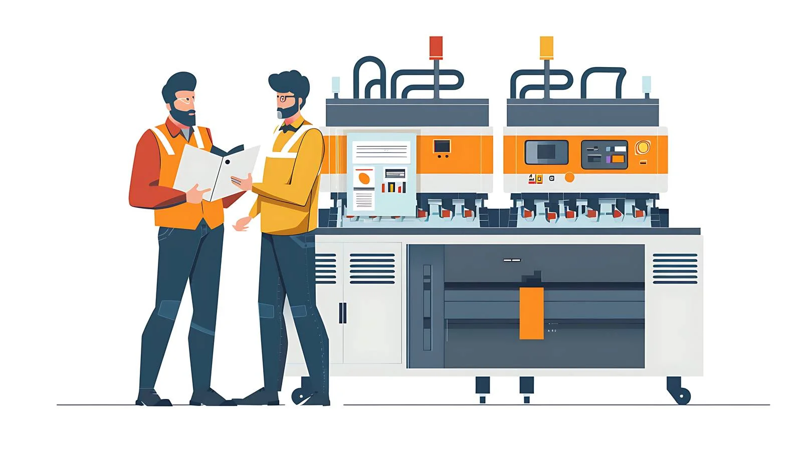 Engineers Analyzing Factory Machinery — free download from Dotvec