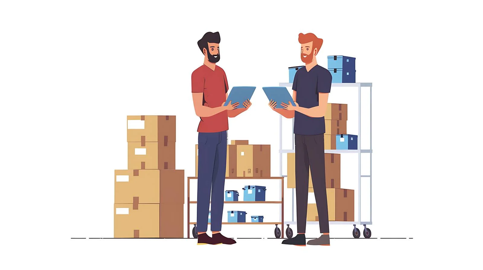 Men discussing production at factory shop — free download from Dotvec