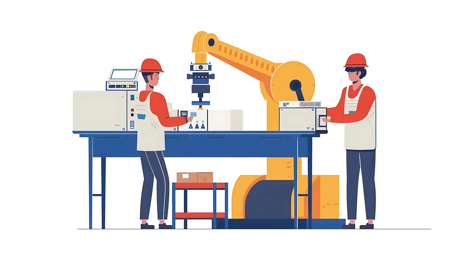 Factory Workers Operating Machinery — free download from Dotvec